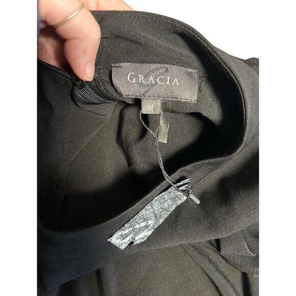 Gracia‎ Womens Black Sleeveless Tunic Top Dress Size Med Twee Goth NWT grunge - Picture 6 of 6